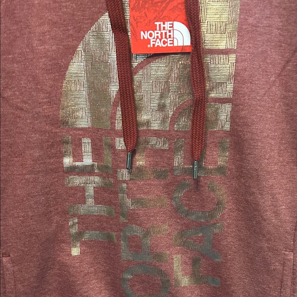 The North Face Burgundy Hoodie with Gold Logo - Picture 2 of 5